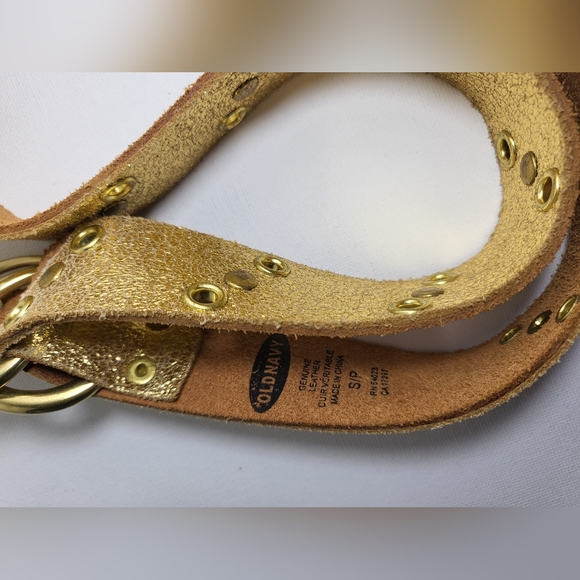 Genuine Leather Gold Belt - Picture 4 of 8
